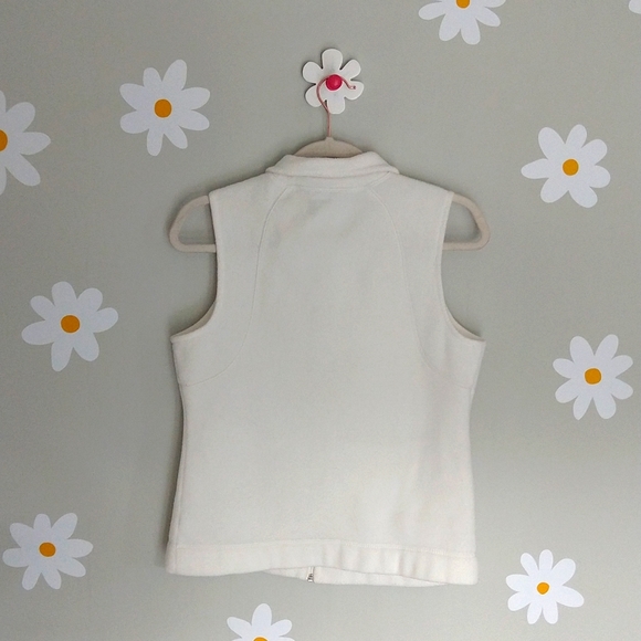 DONATING SOON Kim Rogers Petite Off White / Cream Fuzzy Zip-Up Vest Pockets - Picture 2 of 10